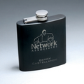 6 Oz. Matte Black Stainless Steel Lasered Flask